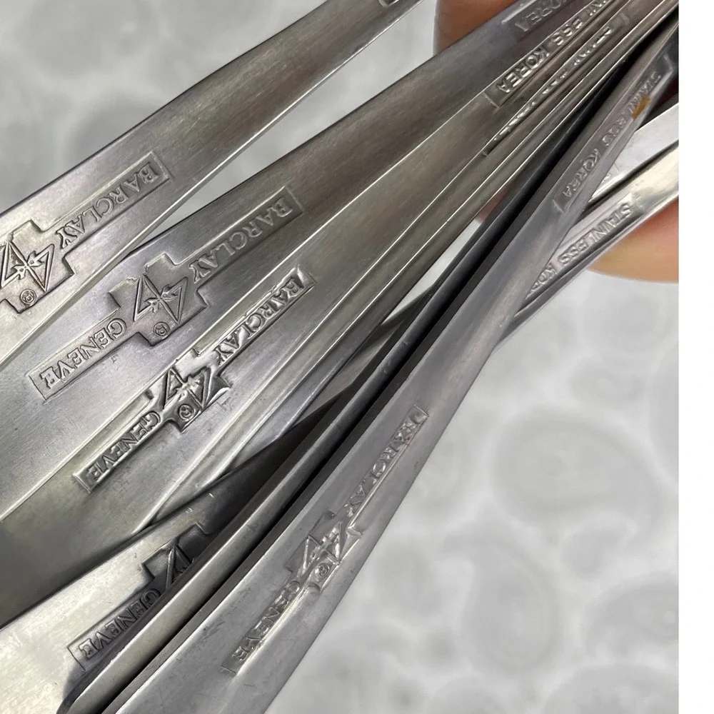 9 Barclay Geneve Stainless Korea Cocktail Appetizer Forks Silverware Set